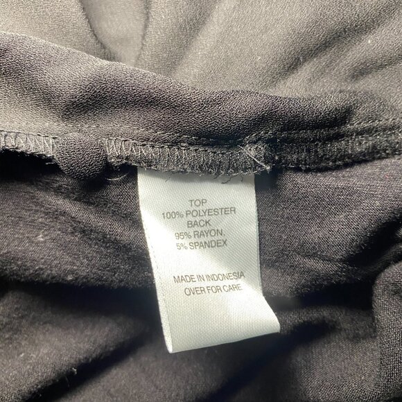 Fortune + Ivy Helina Mixed Material Blouse Womens L Black Career Roll Cuff EUC - Picture 6 of 9